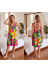 Hand Painted Rayon Halter Mini Dress Hand Painted Rayon Halter Mini Dress
